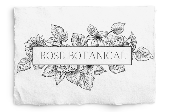 Rose Botanical Rectangle Frame, PNG Graphic Illustrations By GaborStudioDesign