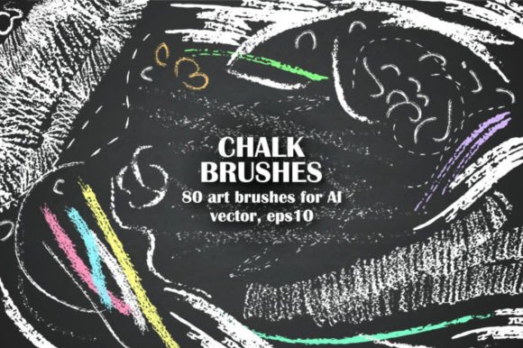 Chalk Art Brushes Gráfico Pinceles Por katya bogina