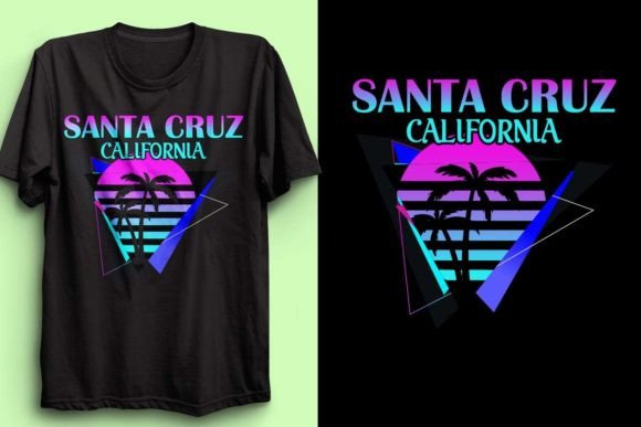 RETRO NEON SANTA CRUZ CALIFORNIA SHIRT 1 Graphic T-shirt Designs By fatimaakhter01936