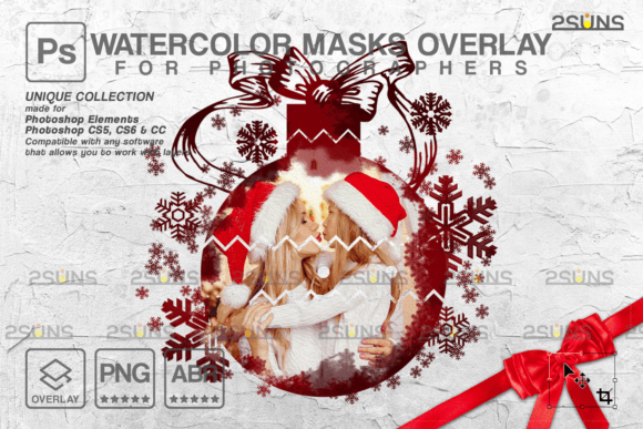 Christmas Overlay, Watercolor Masks Graphic Layer Styles By 2SUNS