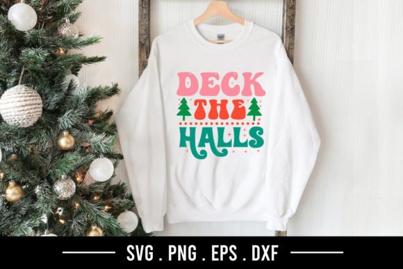 Deck the Halls - Retro Christmas SVG Graphic T-shirt Designs By Robi Graphics