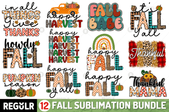 Fall Sublimation Bundle Graphic Crafts By Regulrcrative