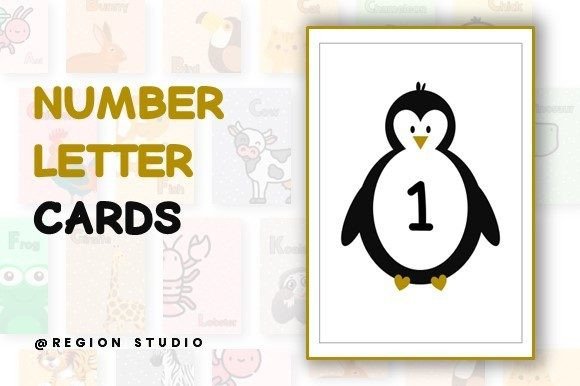 Flash Card - Number Alphabet for Kids Graphic Teaching Materials By Region Studio