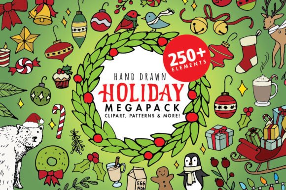 Holiday & Christmas Clipart MEGAPACK Graphic Illustrations By LemonadePixel