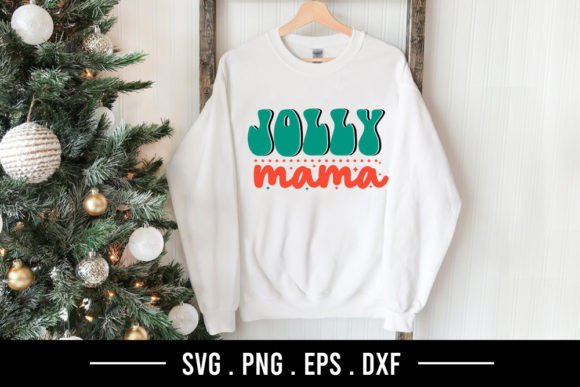 Jolly Mama - Retro Christmas SVG Graphic T-shirt Designs By Robi Graphics