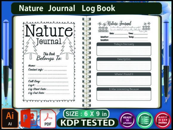 Nature Journal Tracker LogBook-KDP Inter Graphic KDP Interiors By farha