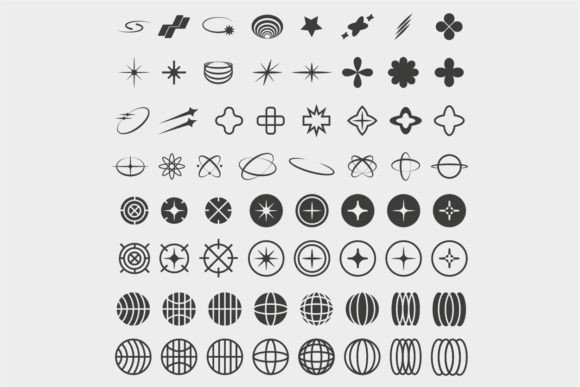 64 Y2K Graphic Element Graphic Icons By Andsx