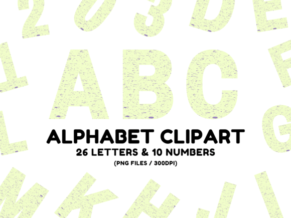Alphabet & Numbers Sublimation Clipart Gráfico Artesanato Por DesignScape Arts