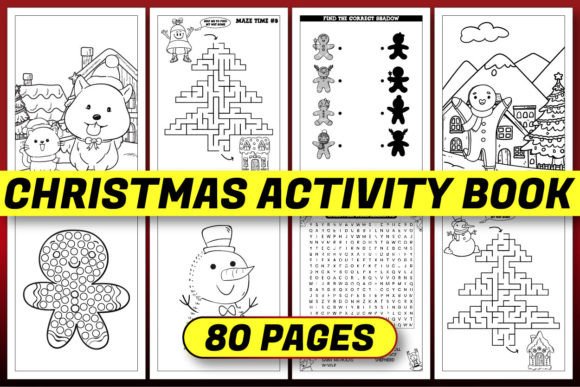 CHRISTMAS ACTIVITY BOOK for KIDS Graphic Coloring Pages & Books Kids By PRO KDP TEMPLATES