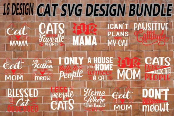 Cat Svg Quotes Designs Bundle Graphic Print Templates By Styled Design