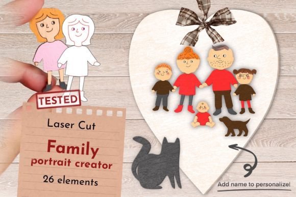 Family Portrait Creator Laser Cut File Afbeelding 3D Vormen Door DatsenCreate