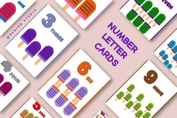 Flash Card - Number Alphabet for Kids Graphic Teaching Materials By Region Studio
