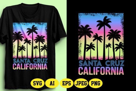 Santa Cruz California T-Shirt Design 10 Graphic T-shirt Designs By fatimaakhter01936