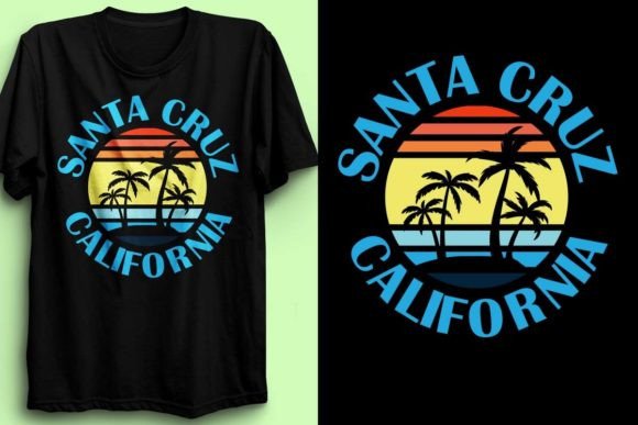 Santa Cruz California T-Shirt Design 7 Graphic T-shirt Designs By fatimaakhter01936