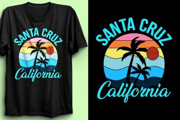 Santa Cruz California T-Shirt Design 9 Graphic T-shirt Designs By fatimaakhter01936