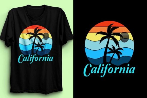 Sun Set California T-shirt Design 5 Graphic T-shirt Designs By fatimaakhter01936