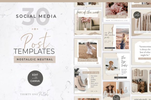 Instagram Posts for Canva | Torn Paper Graphic Graphic Templates By Thirty One Palms Studio