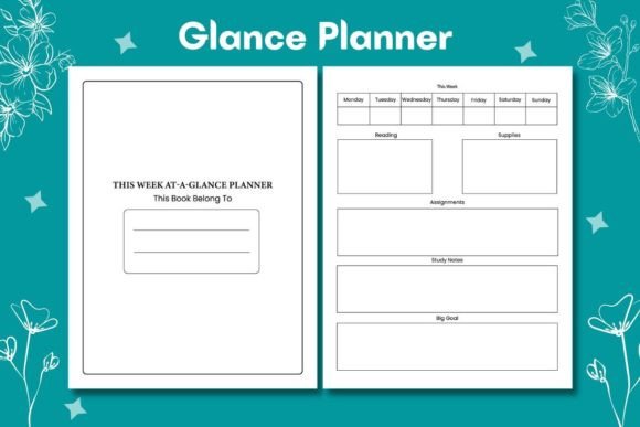Glance Planner KDP Interior Graphic KDP Interiors By Pixel Creation