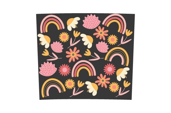 Rainbow & Flowers Pattern, Tumbler Wrap 20 Oz Frühling Craft-Schnittdatei Von Creative Fabrica Crafts