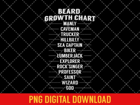 Beard Ruler Funny Beard Growth Chart Graphic T-shirt Designs By SimpliciTeePlus