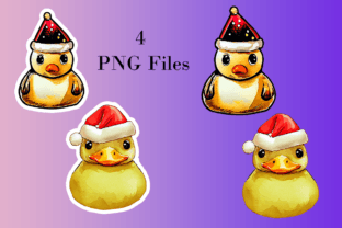 Christmas Rubber Ducky Set Gráfico Ilustraciones Imprimibles Por Journey2JoyCreations 1