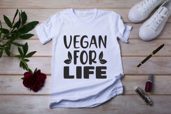 Vegan for Life Svg Design Illustration Designs de T-shirts Par Lulu Cat SVG