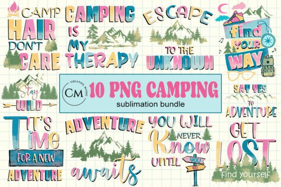 Camping Hiking Bundle Grafica Creazioni Di Creative magic