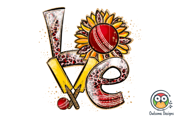 Cricket Love Sublimation PNG Grafika Rękodzieła Przez owlsome.designs