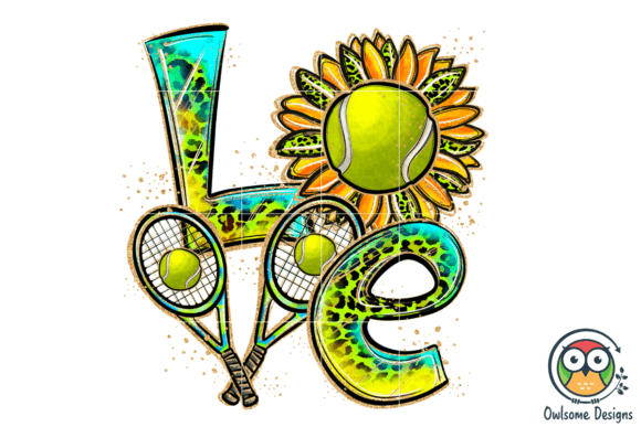 Tennis Love Sublimation PNG Graphic Crafts By owlsome.designs