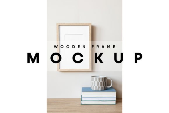 Frame with Books Mockup Gráfico Mockups de Productos Diseñados a Medida Por MockupForest