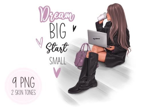 Girl Boss Clipart, Fashion Boss Lady Png Graphic Illustrations By YanaArt