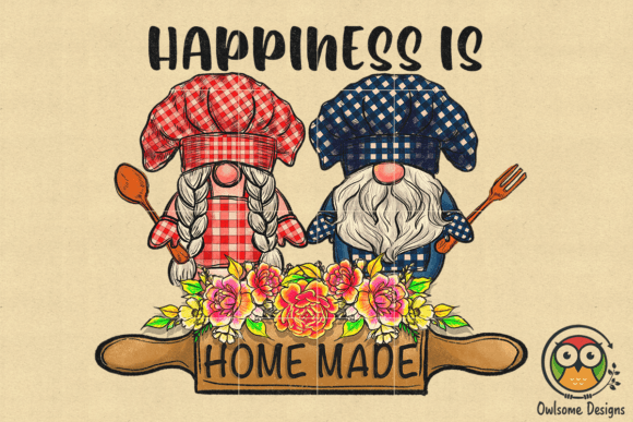 Happiness Gnomes Cooking Sublimation PNG Graphic Crafts By owlsome.designs