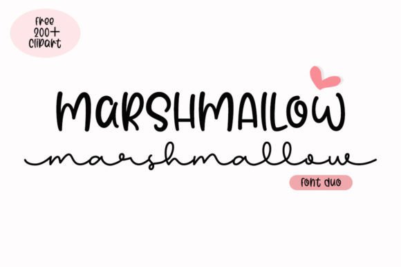 Marshmallow Duo Script Fonts Font Door Fillo Graphic