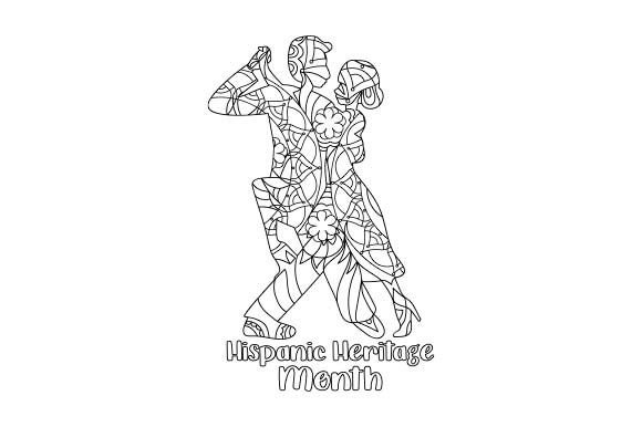 Hispanic Heritage Month, Coloring Page Adults - Tango Dancer, Mandala Style Coloring Pages Adult Craft Cut File By Creative Fabrica Crafts
