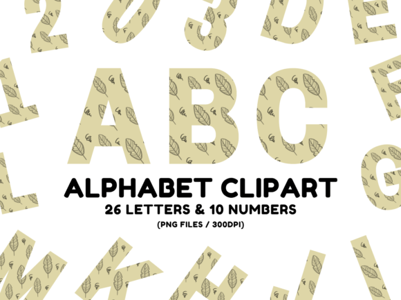 Alphabet & Numbers Sublimation Clipart Gráfico Manualidades Por DesignScape Arts