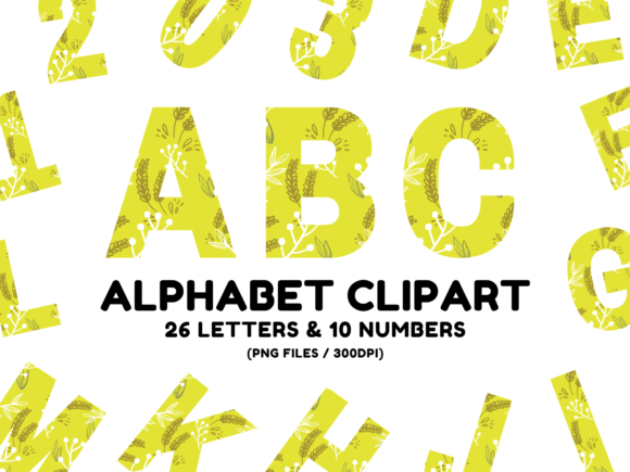 Alphabet & Numbers Sublimation Clipart Afbeelding Crafts Door DesignScape Arts