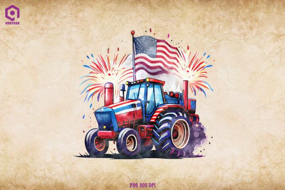 Tractor Carrying Fireworks 4th of July Graphic Crafts By Quoteer