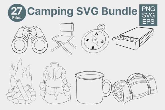 Camping SVG Clipart Bundle Graphic Illustrations By Skalling Dygital