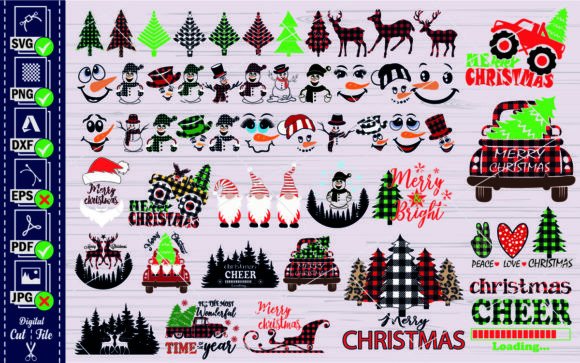Christmas SVG #4, Noel, Snowman, Clipart Gráfico Ilustrações para Impressão Por pixelworld
