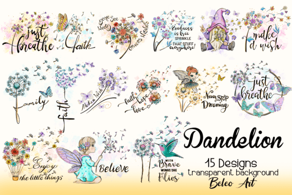Dandelion PNG Sublimation Design Bundle Graphic Crafts By Beleo Art