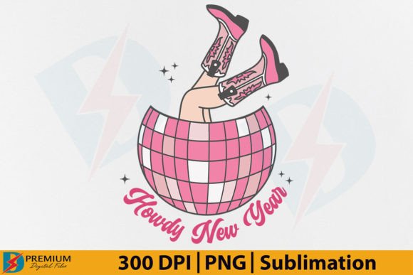 Howdy New Year PNG, 2023 Disco Ball Graphic T-shirt Designs By Premium Digital Files
