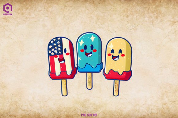 Popsicle Patriotic 4th of July Graphic Crafts By Quoteer