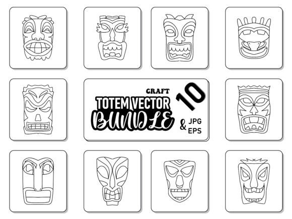 Totem Vector Bundle Logo Set 12 Illustration Artisanat Par NgarIcon