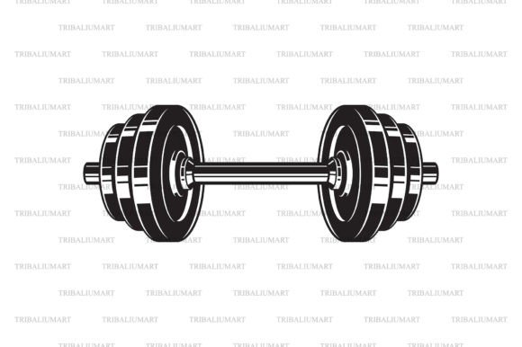 Barbell (weight or Dumbbell) Graphic Illustrations By TribaliumArt