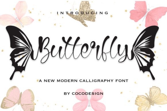 Butterfly Script & Handwritten Font By cocodesign