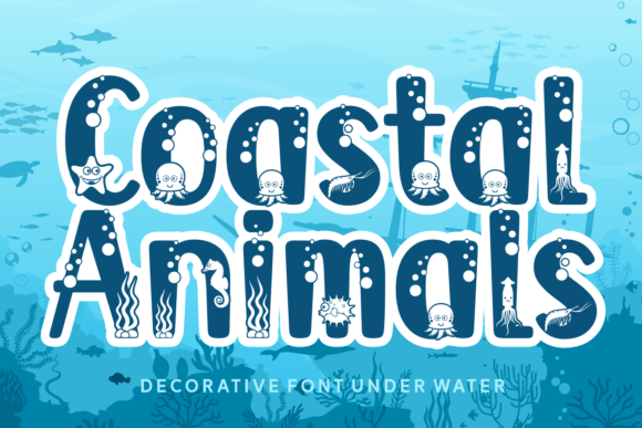 Coastal Animals Decorative Font By Creative Fabrica Fonts