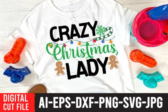 Crazy Christmas Lady SVG Graphic T-shirt Designs By ranacreative51