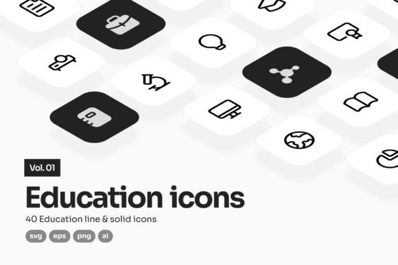 Education Vol. 1 UI Icons Afbeelding Iconen Door kreevstudio
