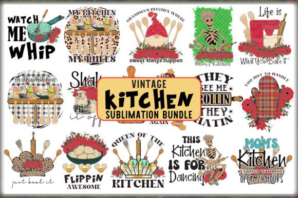 Vintage Kitchen Sublimation Bundle Graphic Crafts By AspireFhd