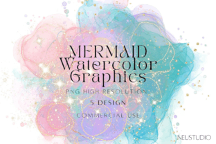 Mermaid Watercolor Background Png Graphic Objects By NEUSTUDIO 10